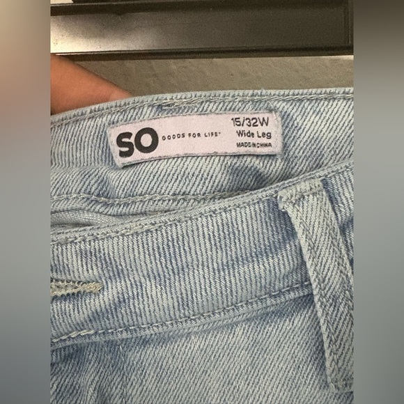 SO Wide Leg Cargo Jeans | Size 15 | Y2K Baggy Utility Denim - Picture 4 of 6